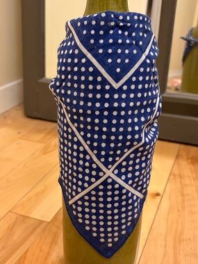 Blue Polka Dot Cotton Bandana